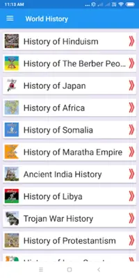 World History- war, relision, android App screenshot 4